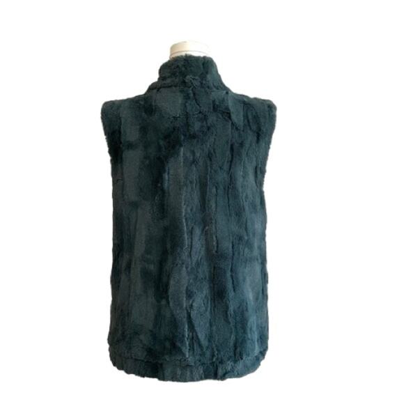 Sanctuary Surplus Green Teal Faux Fur Soft Teddy Vest Jacket Coat Size Medium - Picture 6 of 12